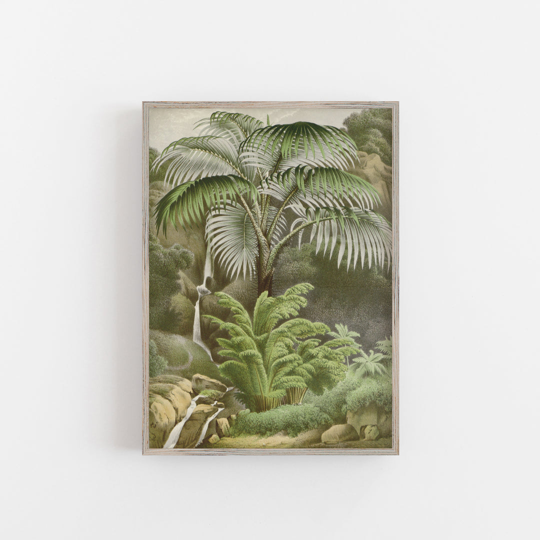 tropical palm landscape print