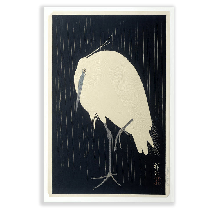White crane Japanese print