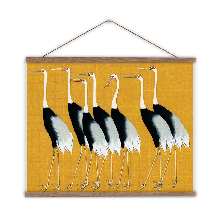 7 Japanese birds canvas wall art