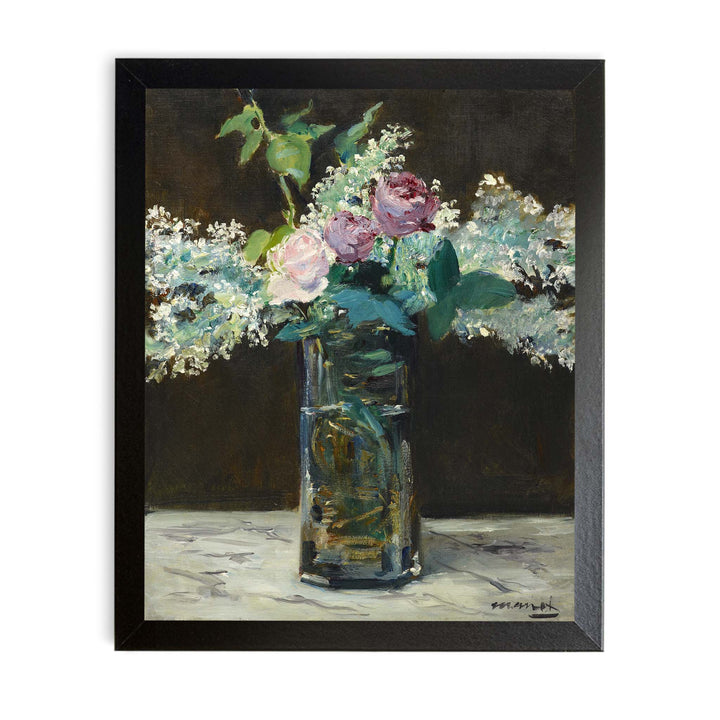 Manet's painting of Lilacs and Roses vintage print