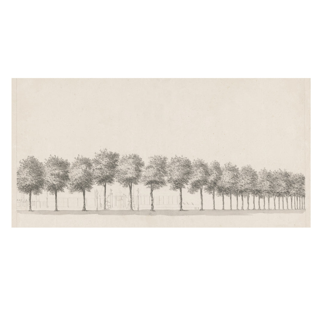Vintage sketch of a line of trees