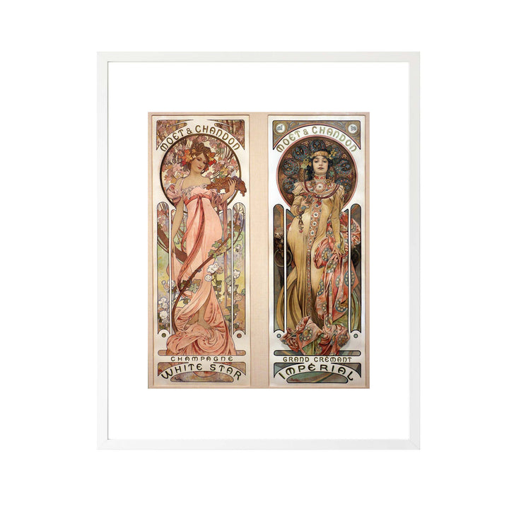 Alfons Mucha poster for Moet et Chandon featuring two women