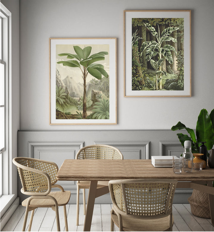 Tropical vintage prints in a kitchen