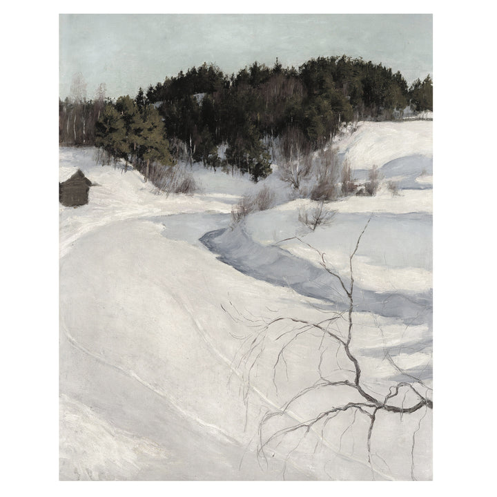 Vintage winter landscape print