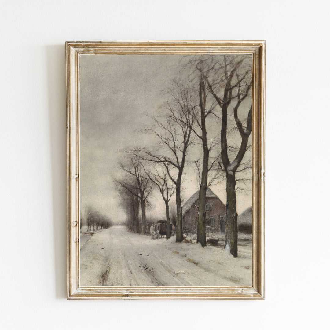 Vintage snowy landscape print Attica Press