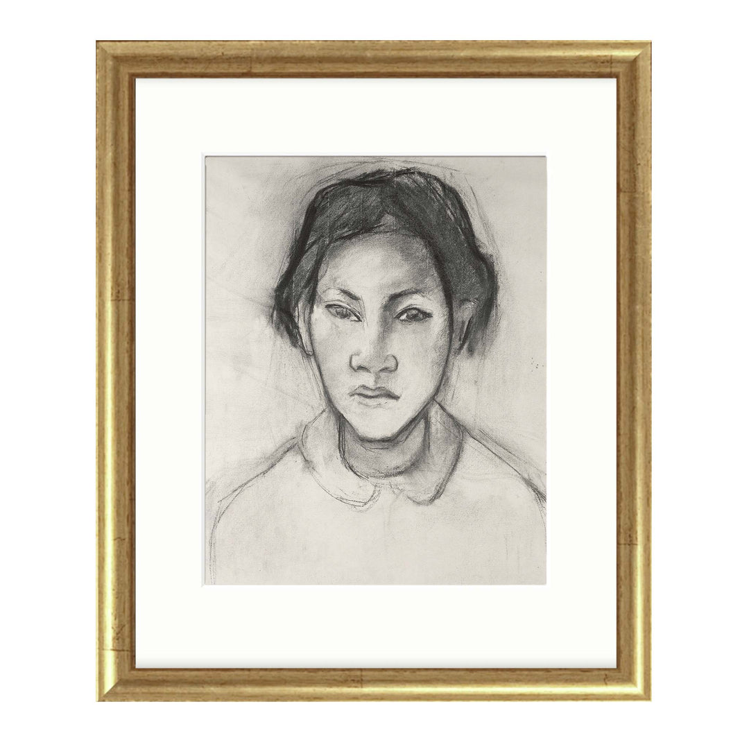 Pencil sketch of a Tahitian woman by Paul Gaugin
