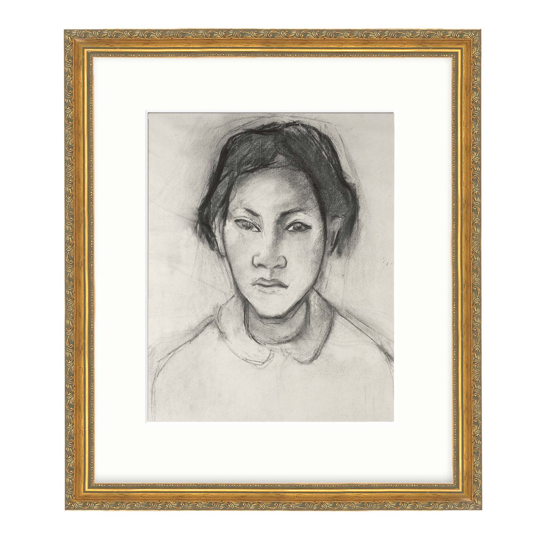 Pencil sketch of a Tahitian woman by Paul Gaugin
