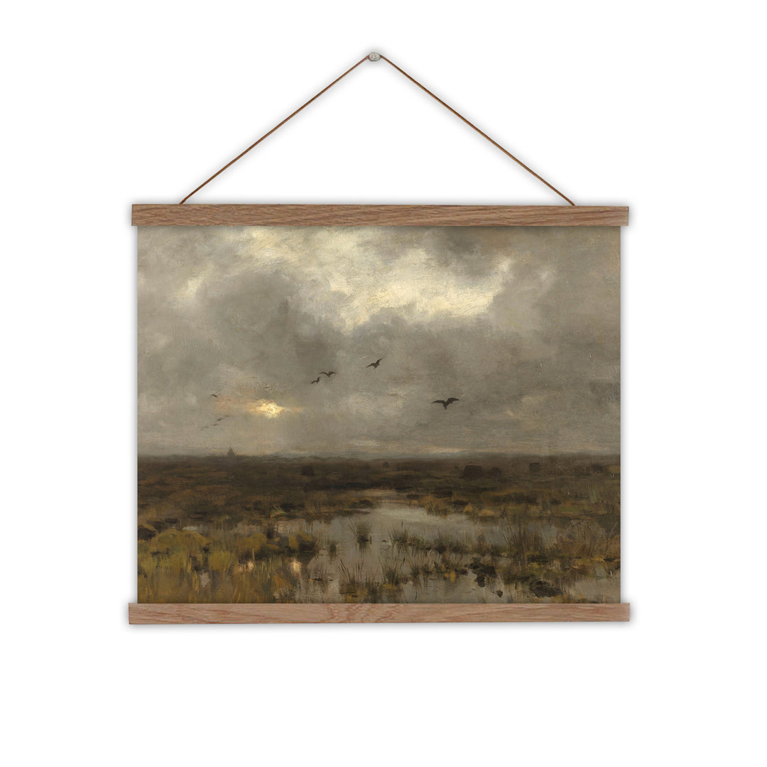 Canvas wall chart vintage landscpae of a marsh