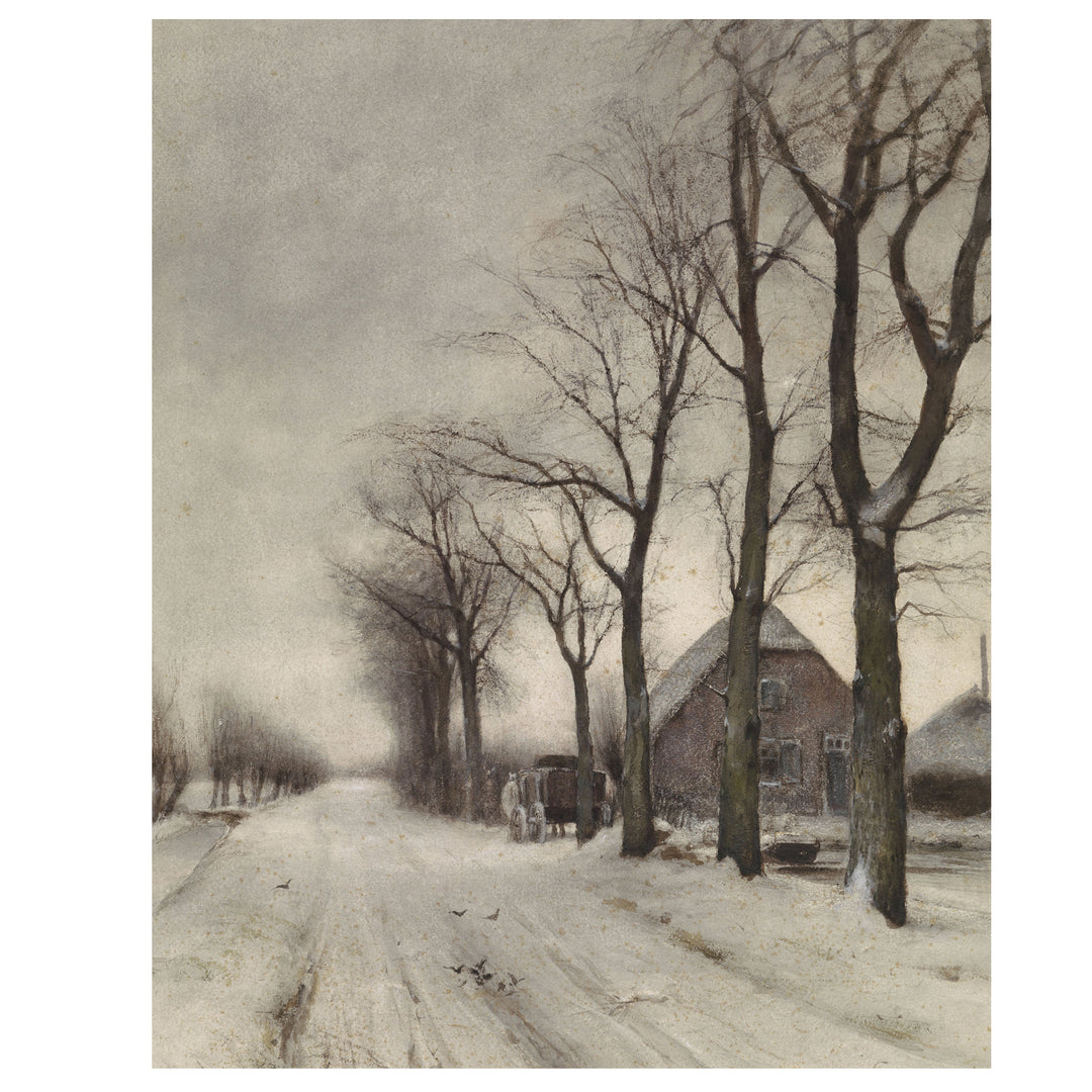 Vintage snow landscape painting -Attica Press
