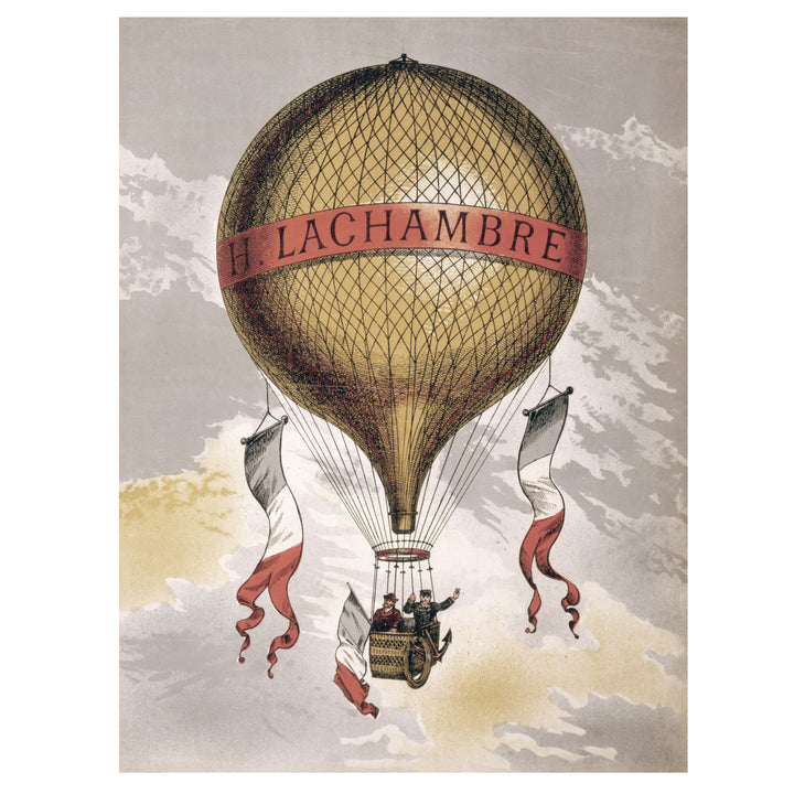 Vintage hot air balloon poster print