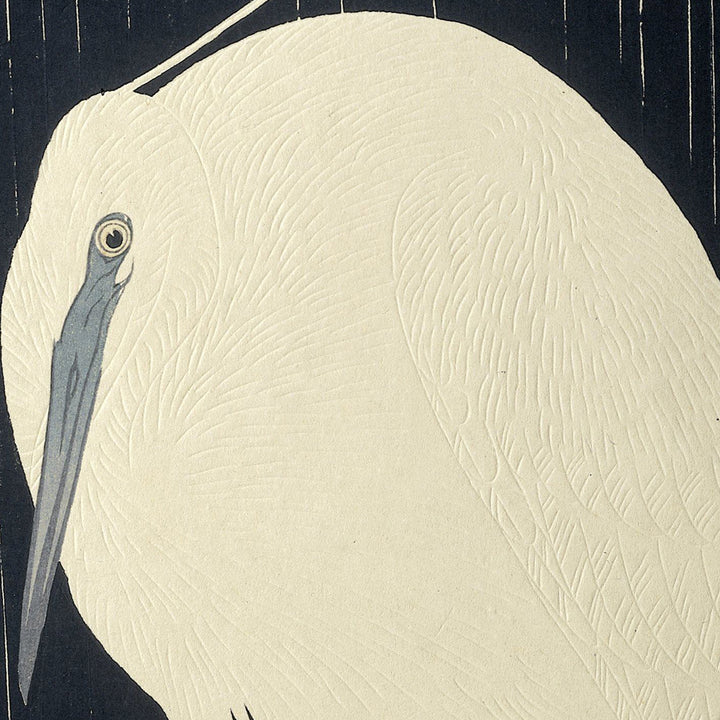 Ohara Koson print close up of Egret