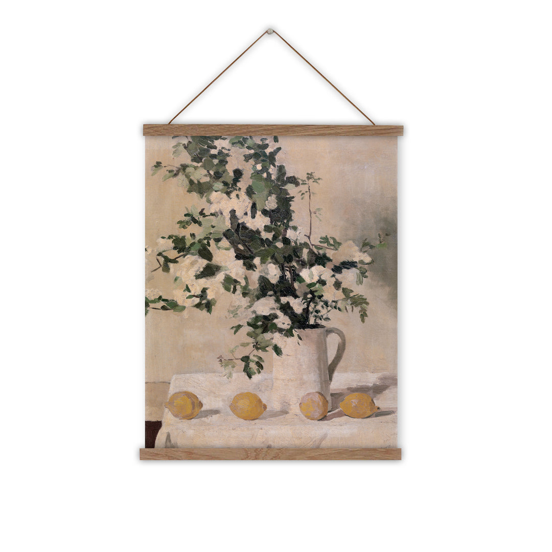 Canvas wall chart of Albéric Coppieters painting of flowers and lemons