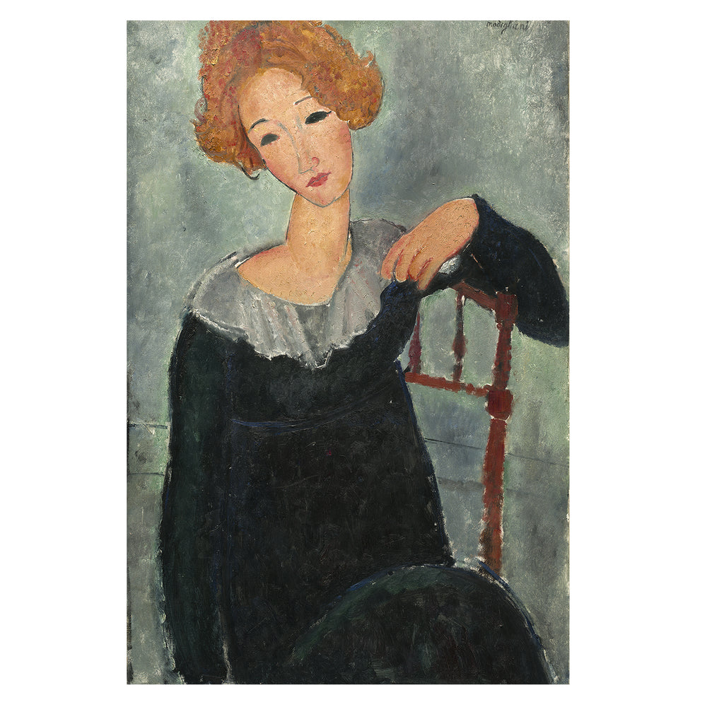 Modigliani lady with red hair vintage print